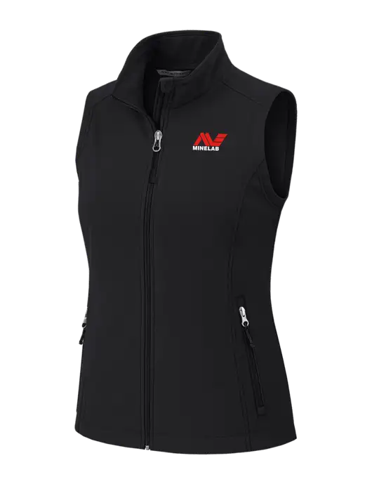 Black Womens Core Soft Shell Vest w/Minelab Logo