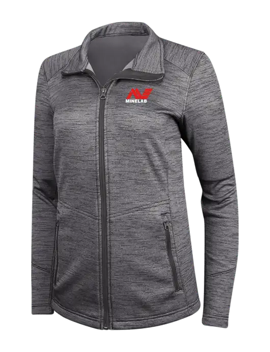 Womens Dark Grey Digi Stripe Fleece Jacket w/Minelab Logo