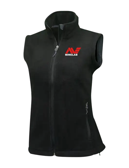 Womens Black Fleece Vest w/Minelab Logo