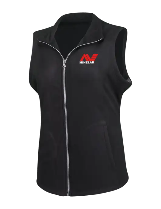 Black Womens Microfleece Vest w/Minelab Logo