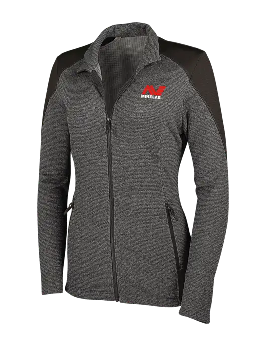 Medium Grey Heather Womens Grid Fleece Jacket w/Minelab Logo