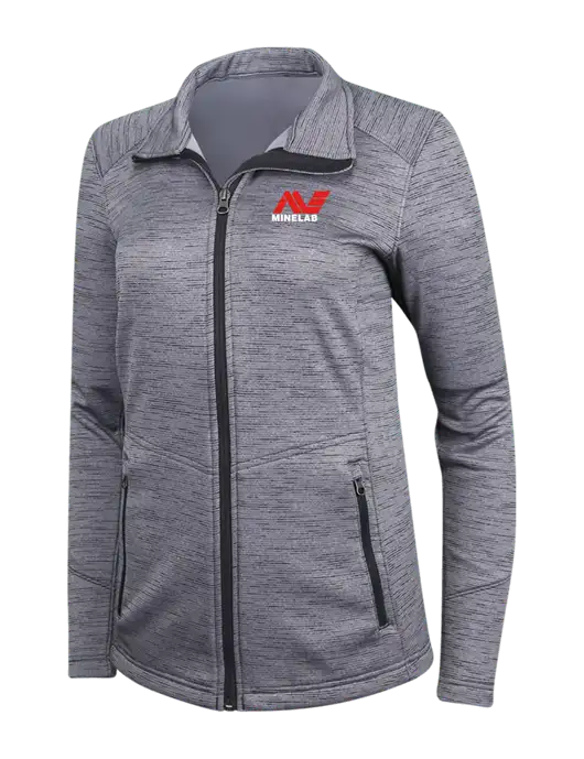 Medium Grey Womens Digi Stripe Fleece Jacket w/Minelab Logo