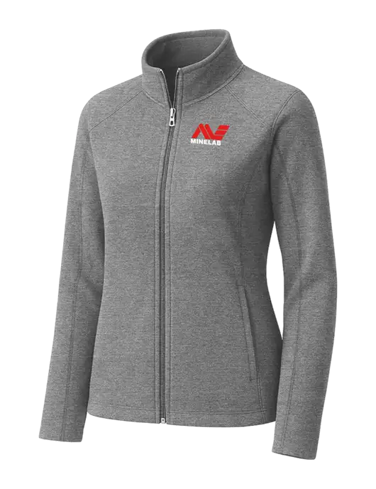 Medium Grey Womens Heather Microfleece Full-Zip Jacket w/Minelab Logo