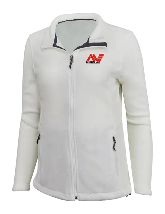Womens White Fleece Jacket w/Minelab Logo