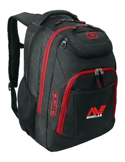 OGIO Dark Grey/Red Excelsior Laptop Backpack w/Minelab Logo