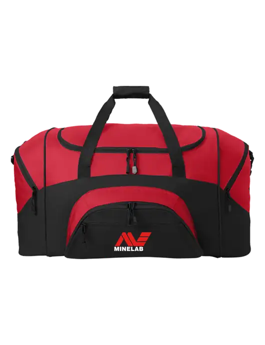 Standard Colorblock Red/Black Sport Duffel w/Minelab Logo